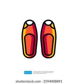 Colorful Icon of Stylish Orange and Yellow Footwear with Playful Design for Casual or Fashion Use