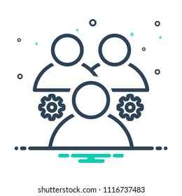 colorful icon for team work
