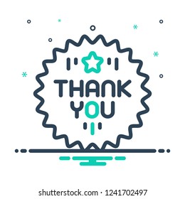 Colorful icon for thankyou