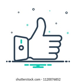 colorful icon for thumb up