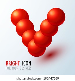 Colorful icon. Tick. Vector illustration