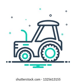 Colorful icon for tractor 