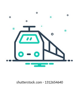 Colorful icon for train
