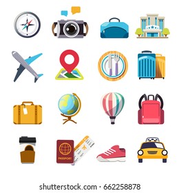 Colorful icon travel concept. Object element. Fresh day design. Happy funny trip. 