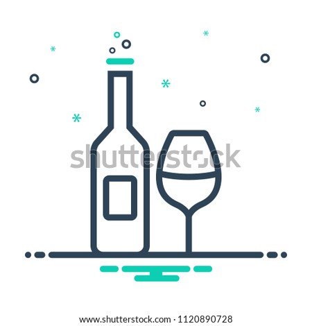 colorful icon for wine bottle