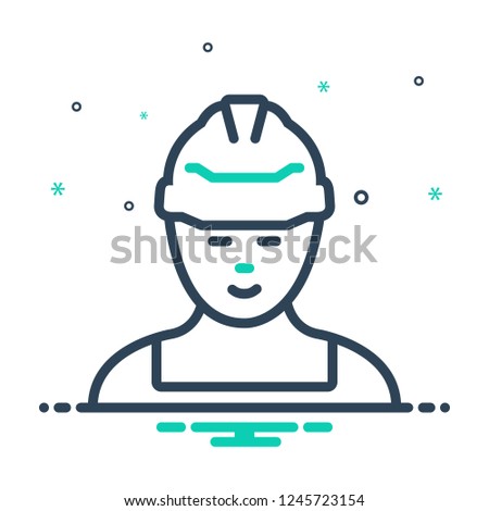 Colorful icon for worker