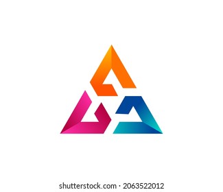 Colorful Iconic Triple A Triangle Logo