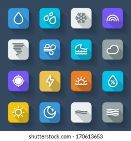 Colorful icons about the weather. Forecast symbols 1