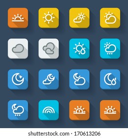 Colorful icons about the weather. Nice weather