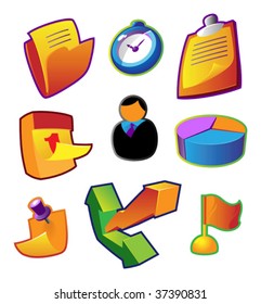 Colorful icons for business workflow. Vector illustration.