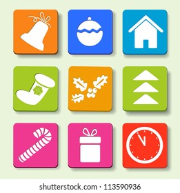Colorful icons with Christmas items. Eps10 illustration.