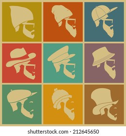 colorful Icons man in a headdress hat