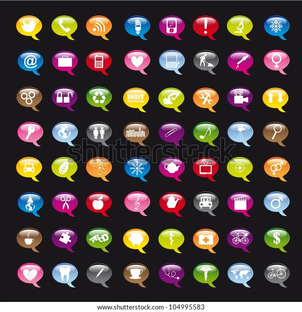 colorful\
icons over black background. vector\
illustration