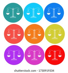 Colorful icons scales on a white background