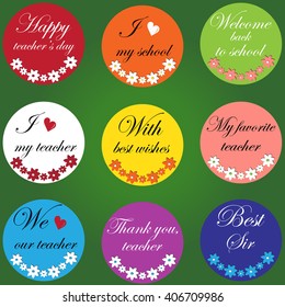 Colorful icons for teacher's day.