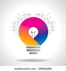 colorful idea bulb vector
