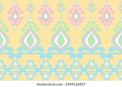 Colorful ikar fabric pattern for background design. Patterns for clothing, tablecloths, bed sheets, pillowcases and backgrounds for various designs.