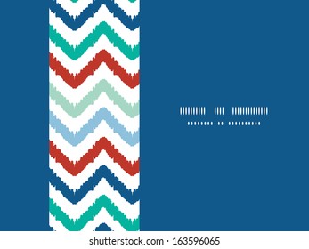 Colorful ikat chevron horizontal border seamless pattern background