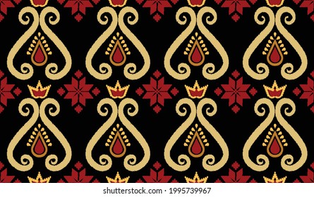 colorido fondo vectorial de patrón étnico ikat. patrón de ikat sin costura tradicional, Diseño para fondo, papel pintado, Batik, tela, alfombra, ropa, envoltura y textil. ilustración del patrón ikat.
