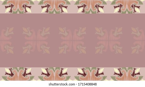 Colorful Ikat ornamentel seamless pattern for textile, wallpaper, card or wrapping paper