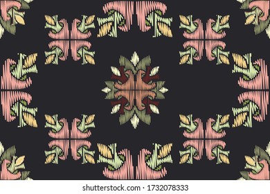 Colorful Ikat ornamentel seamless pattern for textile, wallpaper, card or wrapping paper