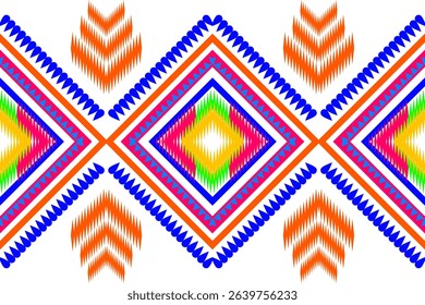 Colorful Ikat Pattern. Geometric Ethnic Ikat seamless. Indian abstract style.Tribal ethnic texture ikat striped Aztec abstract backdrop African rug Bohemian. Design for cloth, fabric, wallpaper, cover