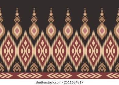 Colorful of Ikat pattern, Thai art design, Ikat Ornament style, Ikat Print. Abstract geometric seamless pattern background traditional ethic for decoration, clothing, fabric, textile, fashion.