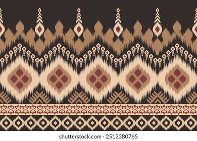 Colorido del patrón de Ikat, diseño de arte tailandés, estilo del ornamento de Ikat, impresión de Ikat. Ética tradicional geométrica Abstractas del fondo inconsútil del patrón para la decoración, ropa, tela, materia textil, moda.