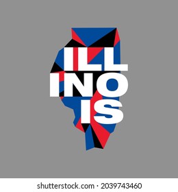 Colorful Illinois map logo design template