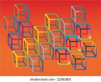 colorful illogical cubes