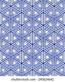 Colorful illusive abstract geometric seamless 3d pattern with transparency effects. Vector stylized infinite backdrop, best for graphic and web design, EPS10.