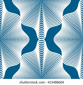 Colorful illusive abstract seamless pattern with geometric figures. Vector symmetric simple backdrop.
