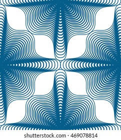 Colorful illusive abstract seamless pattern with geometric figures. Vector symmetric simple backdrop.