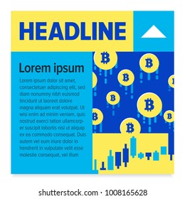 Colorful illustrated pattern on growth rates of cryptocurrencies. The design for your site or blog
