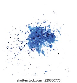 colorful illustration with abstract blue splash on  a white background