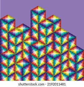 Colorful illustration of abstract bright cubes
