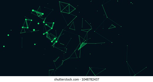 Colorful illustration with abstract low poly elements . Abstract polygonal space . Network connection visualization.Broken structure . Vector technology background .