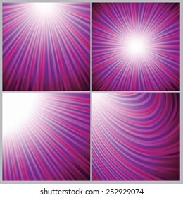 colorful illustration  with abstract pink rays background