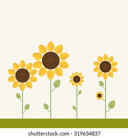 Colorful Illustration With Abstract Sunflowers 