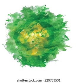 colorful illustration with abstract watercolor palette on  a white background