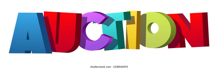 Colorful illustration of "Auction" word