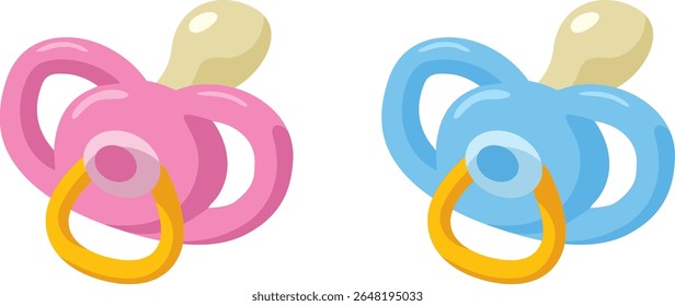 Ilustração colorida de uma chupeta de bebê