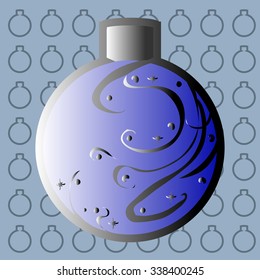 Colorful illustration background with beautiful Christmas tree ball. Merry Christmas and Happy New Year. Vector design.