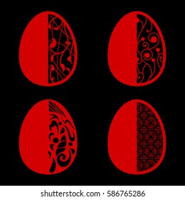 Colorful illustration background with beautiful Easter eggs. Happy Easter. Vector design.