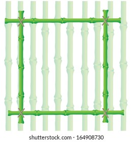 colorful illustration with bamboo frame for your design