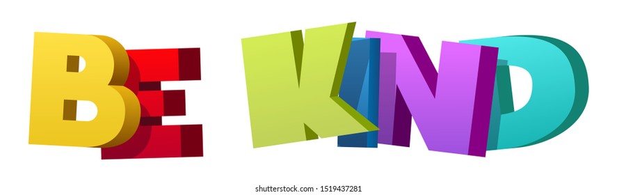 Colorful illustration of "Be kind" text