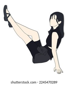 colorful illustration of a beautiful kpop idol in an adorable pose