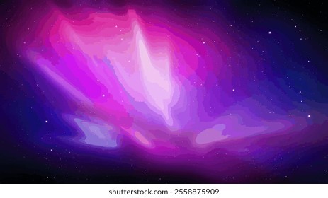 A colorful illustration of a beautiful space object emitting directed red light rays