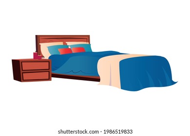 Colorful Illustration of bed with pillows

