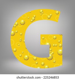 colorful illustration with beer letter G on a grey background